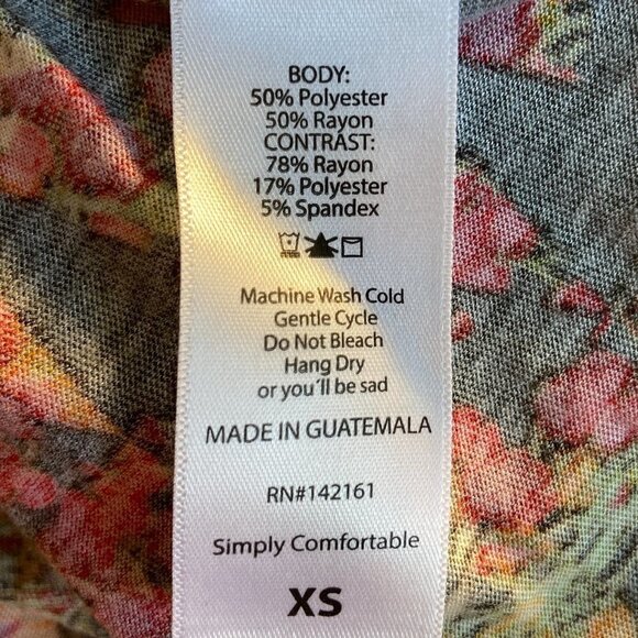 LulaRoe SZ XS - (2) NWOT Comfy Longline raglan sleeve t-shirts bright printed - Picture 9 of 11